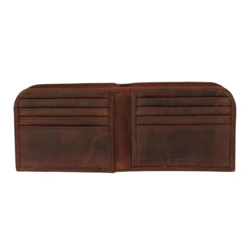 CTM Men's Vintage Hunter Leather Curved Front Pocket Wallet, Charcoal2