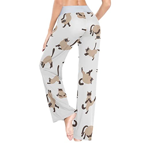 Women's Pajama Pants Siamese Cats Sleepwear Lounge Pajama Bottoms Xl White #TOP4