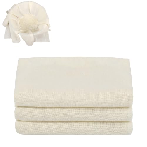 3 Pcs Cheesecloth 50 x 50 cm Unbleached Grade 100 Reusable Muslin Cloths for Cooking Ultra Fine Washable Cheese Cloths for Straining for Filtering Juice Cheese Tea Coffee