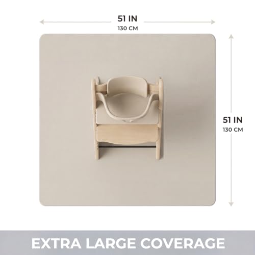 Image of Splat Mat for Under High Chair, Waterproof Washable High Chair Floor Mat | 51 inchx51 inch Reusable Splash Mat and Food Mat for Baby Meals, BLW, Crafts, Play. Non-slip Backing, Wipeable Floor Protector