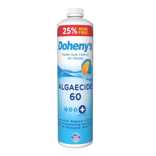 Doheny's Algaecide 60 | Pro-Grade, Metal-Free & Non-Foaming | Prevents All Algae Types | No Stains, No Clouding | Safe for Salt, Chlorine & Bromine Pools | Treats 160,000 Gallons | 40oz
