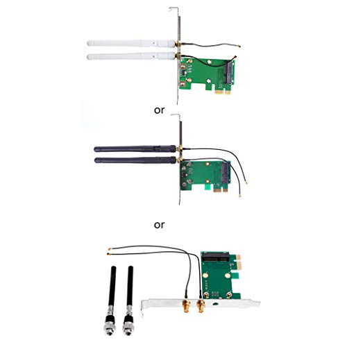 Adaptador de tarjeta PCI-E WiFi inalámbrico para desktop con 2 antenas miniatura 1