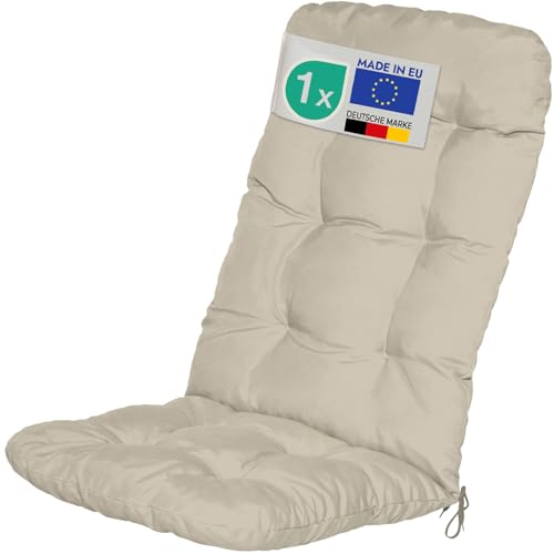 Beautissu Hochlehner Auflage 120x50x8cm - Sitzpolster für Gartenstühle Outdoor Stuhlkissen hoch...