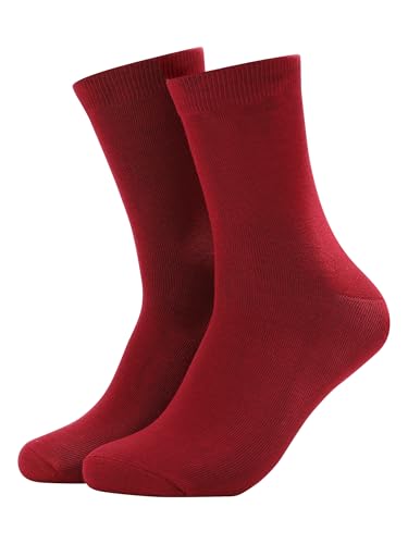 Forony Mens Dress Socks Size 8-13 Anti Odor Combed Cotton Burgundy