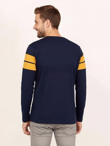 Image of LEOTUDE Men's Cotton Regular Fit Printed Round Neck Full Sleeve T-Shirt