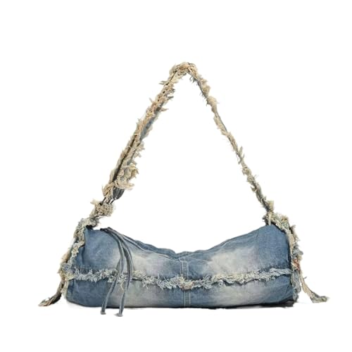 Sac à main en denim SCRUBY grand sac cabas jean femme fourre-tout bandoulière