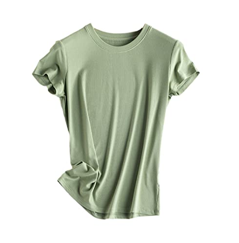 T-shirt soie mélangée anti transpiration avec col en U respirant M