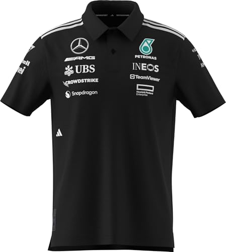 adidas Mercedes-AMG Petronas F1 2025 Men's Team Polo Shirt (Black, XL)