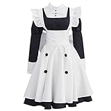Gegexli Anime Black Butler Cosplay Costumes Mey Rin Maid Uniforms Halloween Party (M)