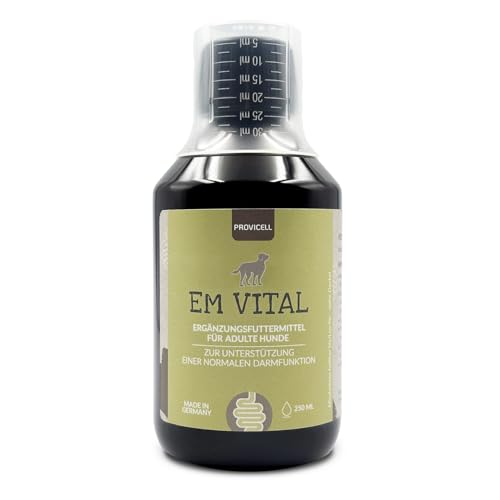 Provicell EM Vital Hund 250 ml – Premium Probiotika für Hunde flüssig - Unterstützung der Darmflora für Hunde – Fermentierte Pflanzenstoffe mit Mikroorganismen – Ohne Zusatzstoffe - Made in Germany