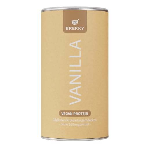 Brekky - Batido de proteínas de vainilla - Vegano - Ingredientes 100% naturales - Sin edulcorantes - Perfecto como batido y recetas - Proteínas vegetales de alta calidad - Desayuno y entrenamiento Brekky - Batido de proteínas de vainilla - Vegano - Ingredientes 100% naturales - Sin edulcorantes - Perfecto como batido y recetas - Proteínas vegetales de alta calidad - Desayuno y entrenamiento