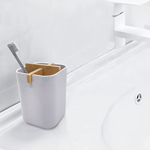 Aoheuo Bamboo-Toothbrush Holders-Multifunctional-Electric Toothbrush-Storage Box-Natural Tough-Toothpaste-Holder Suitable For Bathroom Countertops, Sink, Etc. #TOP5