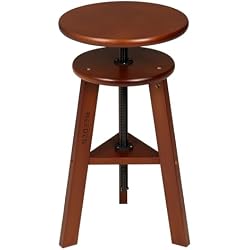 MEEDEN Artist Wooden Drafting Stool: Adjustable Height Art Stool for Studio | Up to 220 Lbs, German Beech Wood Drafting Chair, Perfect for Artists Studio, Home Use, Kitchen, Bar Stool, Deep Walnut