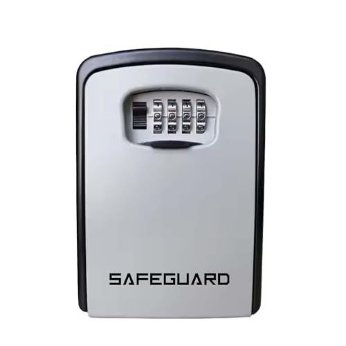 D&S London Safeguard Key Safe Extra-Large Lock Box for Outdoor Wall-Mounted 4-Digit Combination Alloy Body Key lock box for Home Airbnb Garage