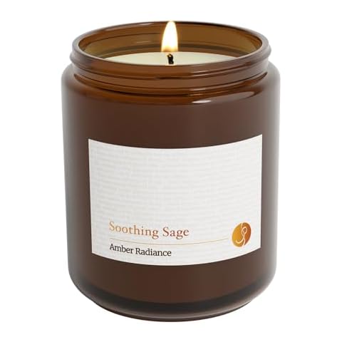 Soothing Sage Amber Radiance Candle with Lavender Cover