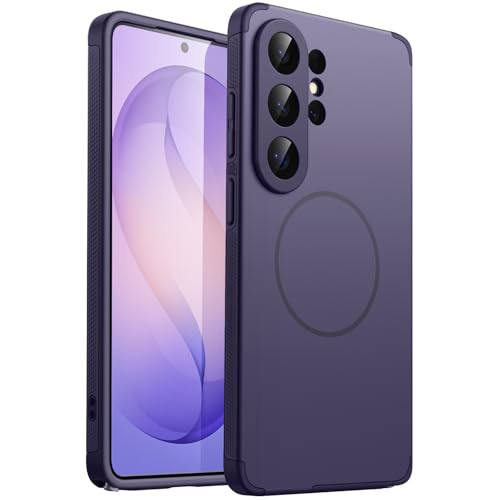 Image of JETech Magnetic Cover Case for Samsung Galaxy S26 Ultra, Compatible with MagSafe, Dual-Layer Heavy Duty Shockproof Phone Cover, Camera Lens Full Protection, Hard PC Back (Heron Purple)