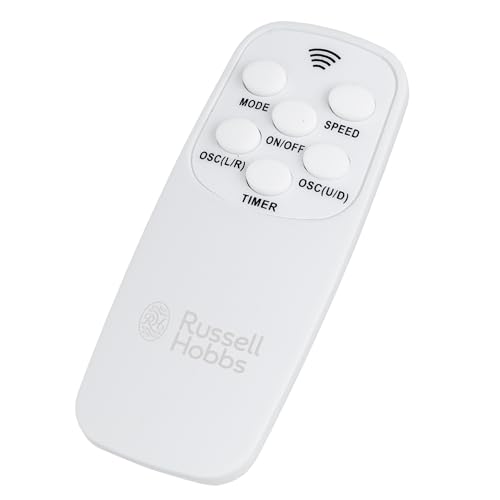 Russell Hobbs 3 in 1 Pedestal & Desktop Circulator Fan with 3 Modes & 16 Speed Settings, Adjustable Height, Oscillating, Electric Cooling, 1.8m Power Cord 9hr Timer Remote Control White RHPCF1001