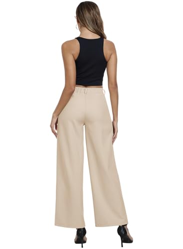 Hiverlay Womens Dress Pants Pleated Wide Leg Business Casual Trousers Dressy Palazzo Pants with Pockets2