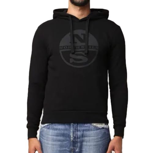 Sweat Big Logo Hoodie en coton haut de gamme North Sails 691094 noir