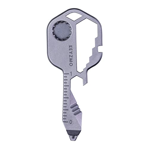 Keyzmo Key Shaped Pocket MultiTool Small 16-in-1 Ultimate Utility Kit Made with Lightweight Stainless Steel TSA Compliant