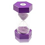 Sand Timer Set, Sand Timer, Sand Timer Set for Children, Shower timer, Glass Timer, for Classroom Game Home Office Decoration, 5min, purple