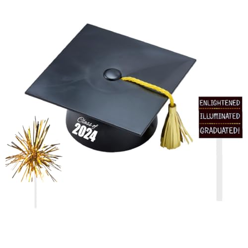 CakeSupplyShop Small Mini Graduation Cap/Hat Cake Decoration Food Topper & Centerpiece (Deluxe Kit)