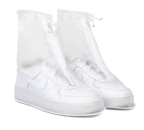 Image of Lify Waterproof Shoe Covers for Rain & Snow - Transparent Reusable Overshoes with Non-Slip PVC Rubber Sole for Men & Women - Protective Boot Covers for Cycling, Camping, Fishing, Travel, Gardening- 1 Pair
