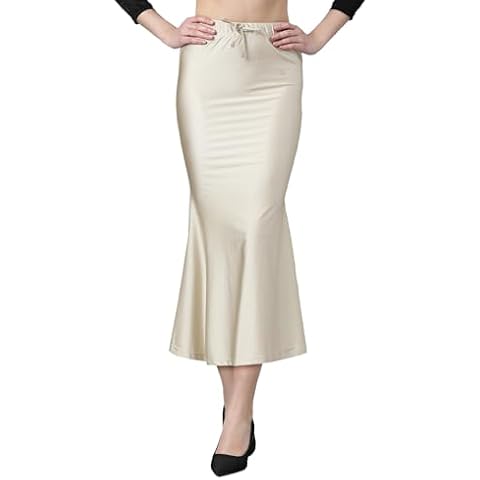Twin Birds Pearly Vanilla Coloured Super Soft Stretchable Nylon Elastane/Shimmer Fabric Saree Shaper/Shapewear/Saree Silhouette for Women - (L) Cover
