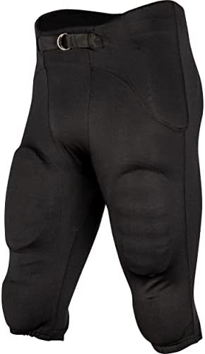 CHAMPRO Boys' Safety Integrated Football Practice Pant with Built-in Pads, Black, Large