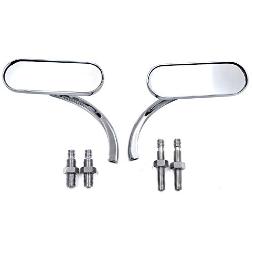 XKMT-Chromed Oval Mirrors Compatible With Kawasaki Vulcan Rebel Shadow 600 750 Vtx 1300 1800 [B00YWCSHBQ] - Thumbnail 4