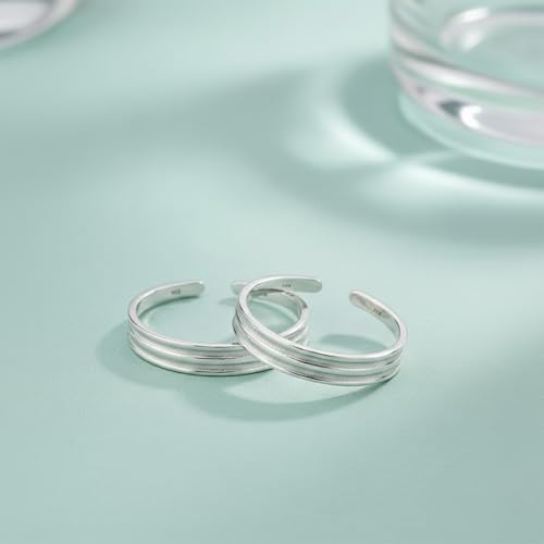 Image of MJ 925 Simple Yet Elegant Silver Toe Rings (Leg Finger Rings) in Pure 92.5 Sterling Silver for Women | With Certificate of Authenticity | Chandi Bichiya |
