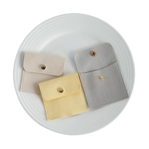 Bolsas embalaje para joyería en gamuza microfibra negra con broche premium 5