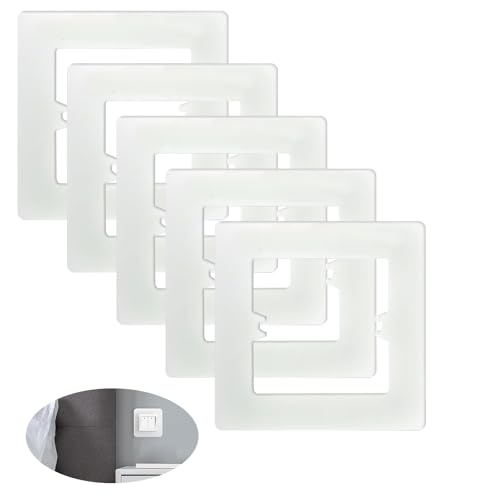 6Pcs Single Light Switch Surround Cover Plates White Switch Socket Spacers & Finger Plates - Wall-Mounted Electrical Plug Socket Wall Covers for Protection Against Dirt Fingerprints & Damage