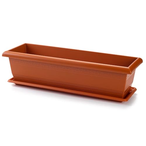 AC: Jardinera Rectangular con Plato Terracota