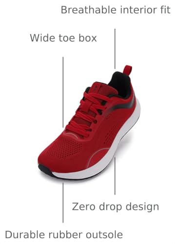 Image of WHITIN Men's Wide Toe Box Zero Drop Road Running Shoes S81 | Roomy Toe Box Helps Reduce Toe Pressure, Flat Heel-to-Toe Design for Natural Gait, Ideal for Walking, Wide Feet & Daily Wear