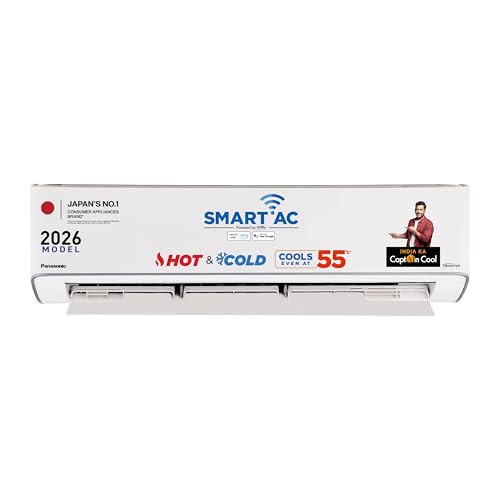 Panasonic 1.5 Ton 3 Star Hot & Cold WiFi Inverter Smart Split AC (Matter Enabled,AI,-10 ~ 55°C Oper.,Higher Airflow,Copper Cond.,8in1 Convertible,4-Way,PM0.1 Filter,CS/CU-EZ18CKYXFM,New Star rated,White)