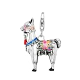 LDGSUPH Colgante De Encanto De Círculo Brillante, 925 Plata Esterlina Cuelga Encanto Pulseras Y Collares Regalo para Mujeres Hombres