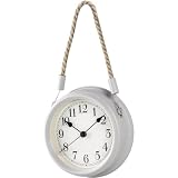Technoline Lifestyle Morloge Murale WT7130, Horloge en Fer Blanc, Horloge Murale Décorative, Nostalgie, maritime, Avec Cordon, Gris, 22 cm