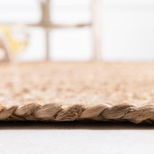 Unique Loom Braided Jute Collection Classic Quality Made Natural Hand Woven Area Rug (3' 3 X 3' 3 Round, Natural) #TOP3