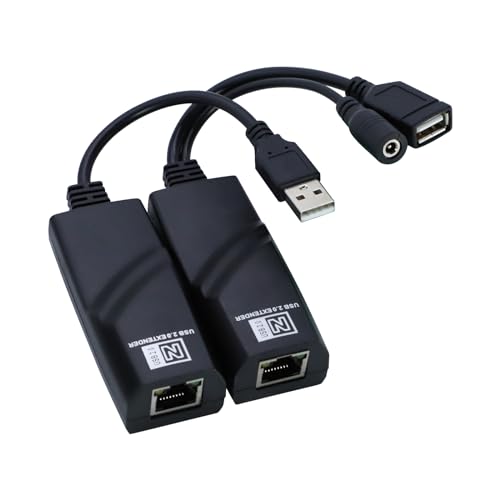 E-SDS USB 2.0 Extender to RJ45 Over Cat5 Cat5E Cat6 up to 196 Ft, USB Ethernet Extender Over Cat5/5E/6 Supports Windows/Mac/Vista, Plug and Play, No Driver Needed