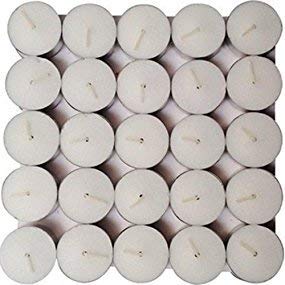 AOEC DECORZ SMOKELESS TEALIGHT Candles (White, Pack of 50, 4 Hour Burning TIME)