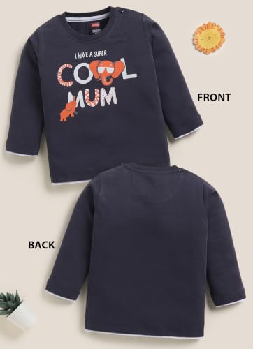 Image of LuvLap Baby Boys Regular Fit 100% Cotton Full Sleeves Boys T-Shirt Set Pack of 4