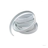 1 courroie de distribution ouverte S3M STD3M, largeur de convoyeur en polyuréthane 6/10/12/15 mm, entraînement de distribution STD 3M(Belt Width 6mm,50 meter (White))