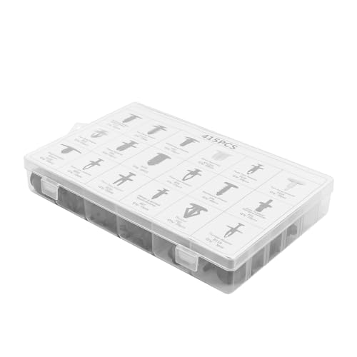 415 Stück NUZAMAS Auto-Halteklammern, 18 beliebte Größen, Stecknieten-Set, Stoßstangen-Befestigungsklammern, Auto-Push-Pin-Nieten-Set, kompatibel mit GM, Ford, Toyota, Honda, BMW