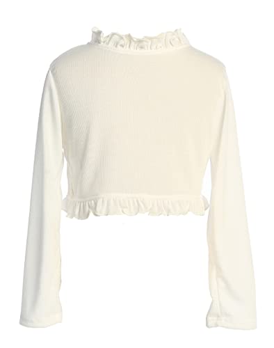 Image of BluNight Collection Little Girls Long Sleeve One Button Velvet Bolero Sweater Jacket Dress Cover Up