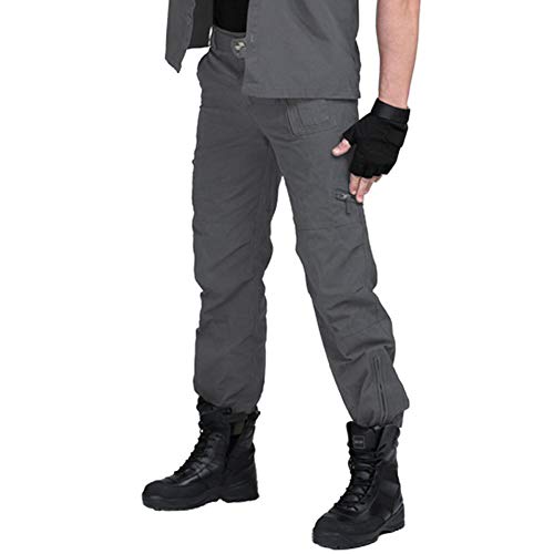 sunsnow Men's Tactical Pants Outdoor Cargo Pants Men Rip-Stop Workout Pants with Multiple-Pockets