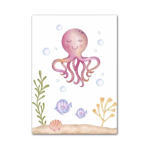 Peinture sur toile aquarelle de haute qualité avec illustrations marines 50x70