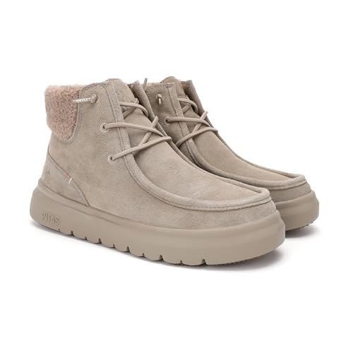 PITAS | BERNA | Freizeitstiefel für Damen | Stadtstiefel | Winter-Bootsschuhe | Freizeitschuhe | Freizeit-Sneakers | Schuhe ohne Schnürsenkel | Walkinpitas-Schuhe | Beige | 39