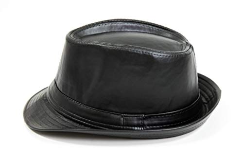 Chapéu Fedora Leather Courino – Chapelaria Vintage – Preto