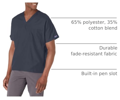 Image of Cherokee Scrubs for Women and Men Unisex V-Neck Tunic Nursing Scrub Top with Chest Pocket, Tuckable Durable Fabric - 4777 | 1 Chest Pocket For Essentials, Traditional Fit, Durable Construction, Comfortable Knit Details, Easy Care, Tuckable Style